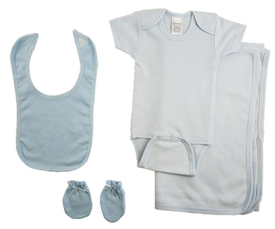 An image displaying Blue 4 Piece Baby Clothes Set by Bambini