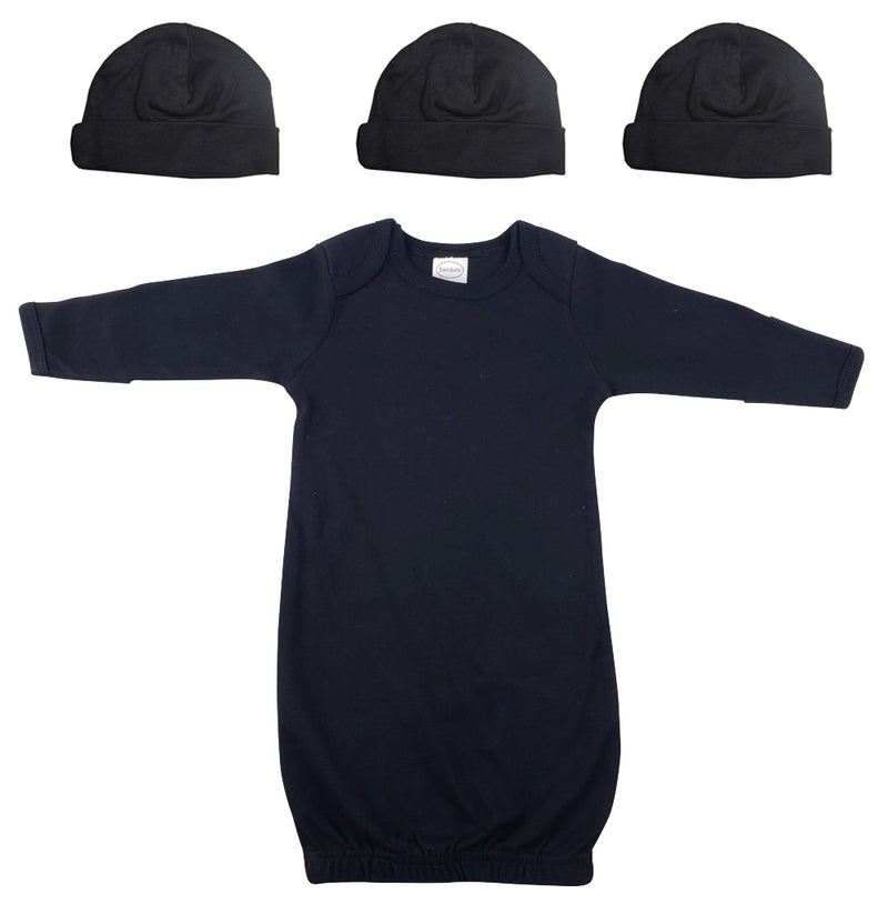 An image displaying Unisex Newborn Baby 4 Piece Gown Set by Bambini