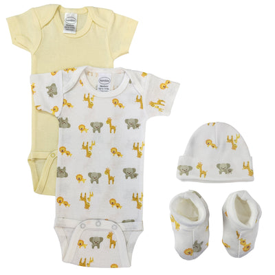 An image displaying Unisex Newborn Baby 4 Piece Sets by Bambini