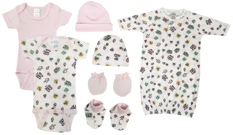 An image displaying Newborn Baby Girl 7 Piece Sets by Bambini