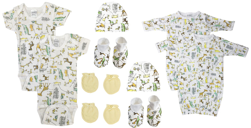 An image displaying Unisex Newborn Baby 10 Piece Sets by Bambini