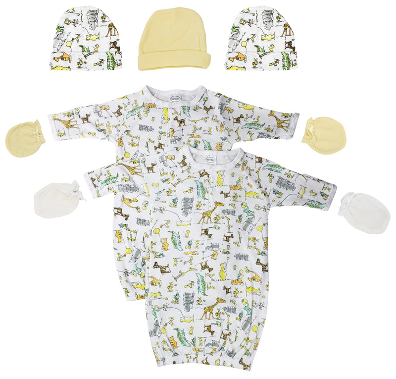 An image displaying Unisex Newborn Baby 7 Piece Gown Set by Bambini