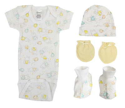 An image displaying Unisex Newborn Baby 4 Piece Sets by Bambini