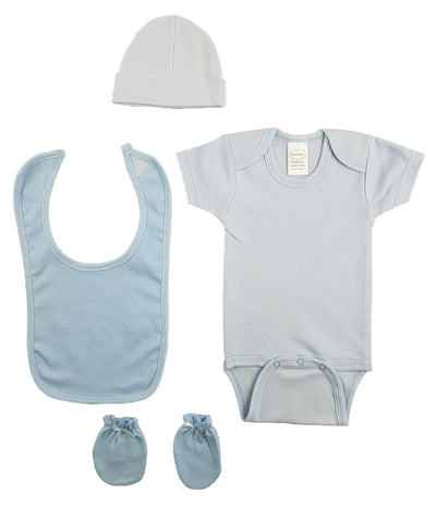 An image displaying Blue 4 Piece Baby Clothes Set by Bambini