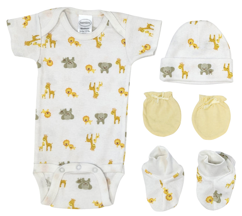 An image displaying Unisex Newborn Baby 4 Piece Sets by Bambini