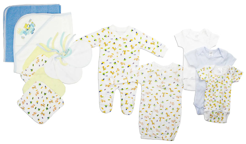An image displaying Newborn Baby Boys 14 Piece Baby Shower Gift Set by Bambini