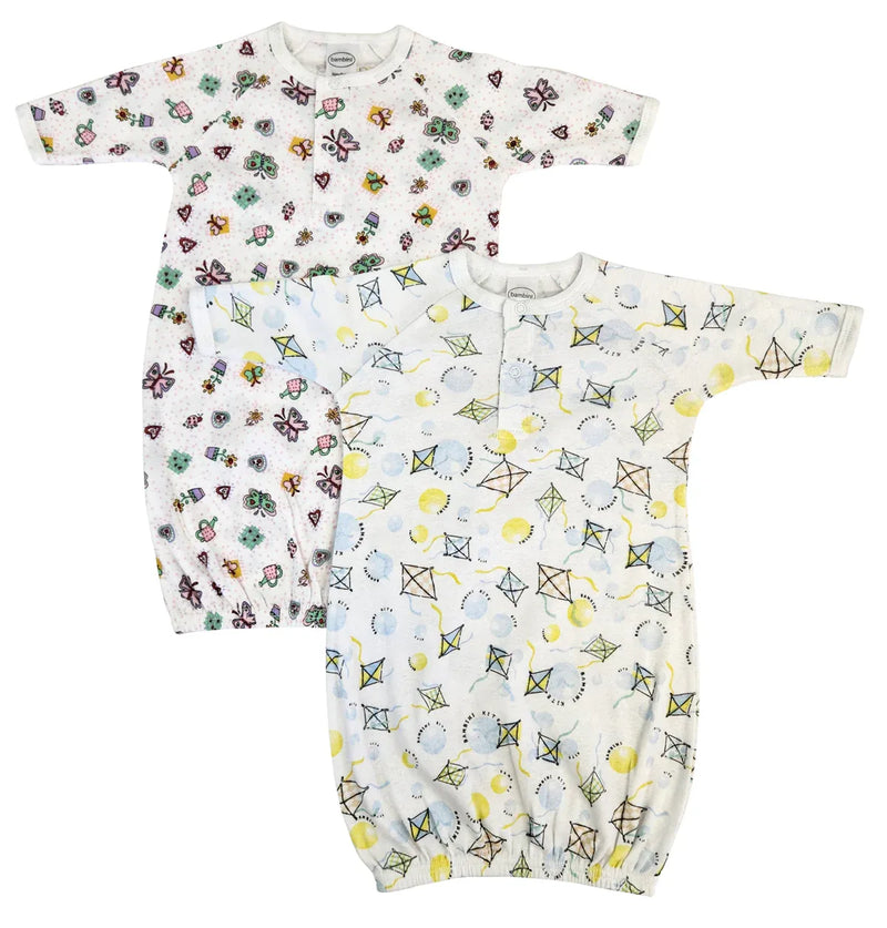 An image displaying Newborn Baby Girl 2 Piece Gown Set by Bambini