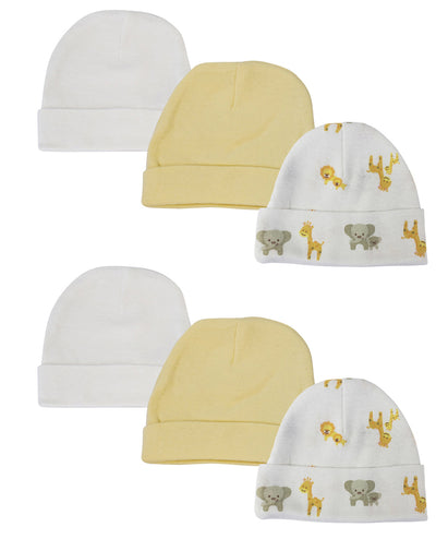 An image displaying Baby Boy, Baby Girl, Unisex Infant Caps (pack Of 6) by Bambini