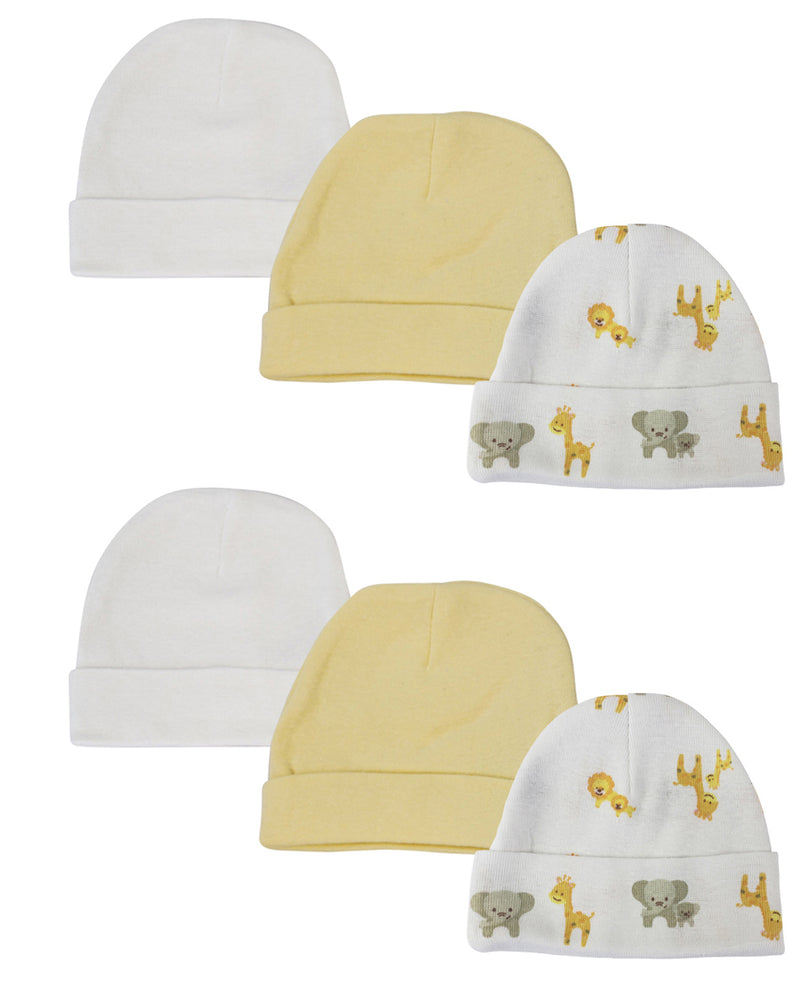 An image displaying Baby Boy, Baby Girl, Unisex Infant Caps (pack Of 6) by Bambini