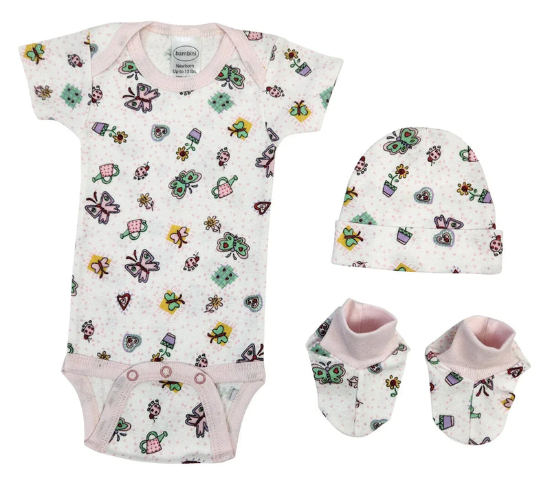 An image displaying Newborn Baby Girl 3 Piece Sets by Bambini