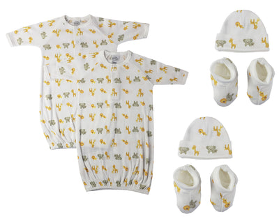 An image displaying Unisex Newborn Baby 6 Piece Gown Set by Bambini
