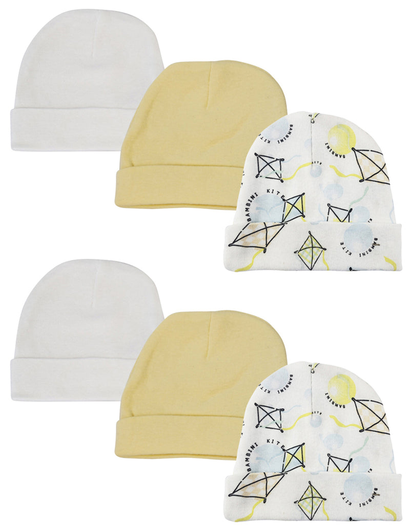 An image displaying Baby Boy, Baby Girl, Unisex Infant Caps (pack Of 6) by Bambini