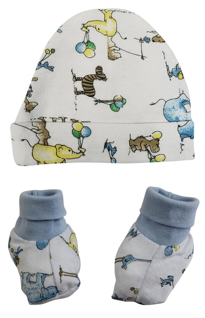 An image displaying Baby Cap And Bootie Set by Bambini