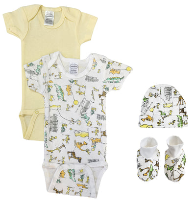An image displaying Unisex Newborn Baby 4 Piece Sets by Bambini