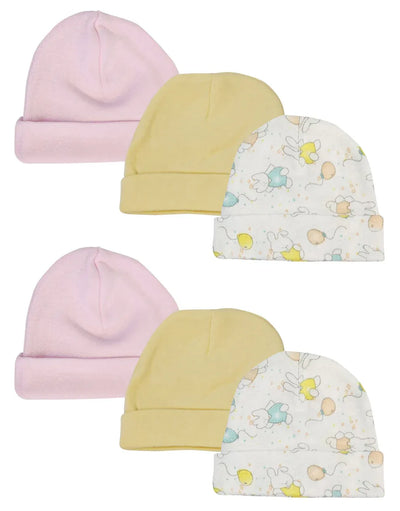 An image displaying Girls Baby Caps (pack Of 6) by Bambini
