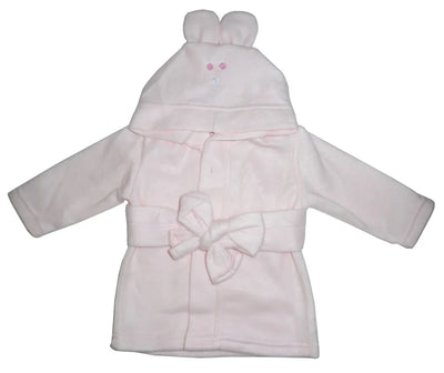 An image displaying Fleece Robe With Hoodie Pink by Bambini