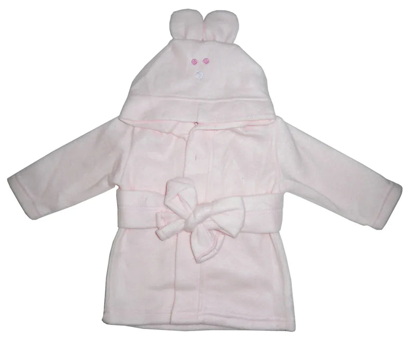 An image displaying Fleece Robe With Hoodie Pink by Bambini
