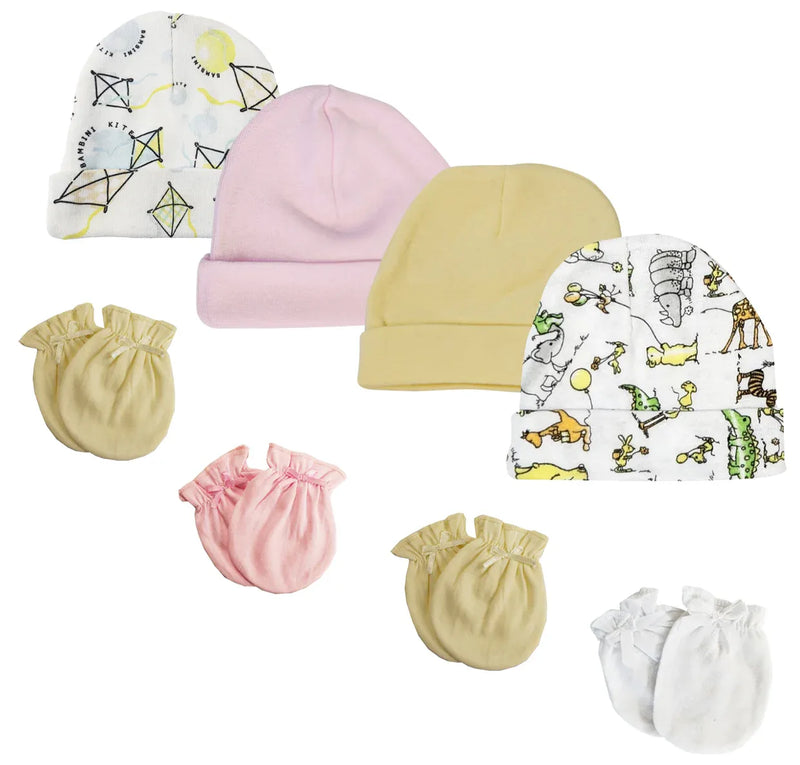 An image displaying Boys Girls Caps And Mittens (pack Of 8) by Bambini