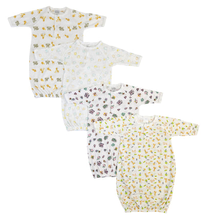An image displaying Unisex Newborn Baby 4 Piece Gown Set by Bambini