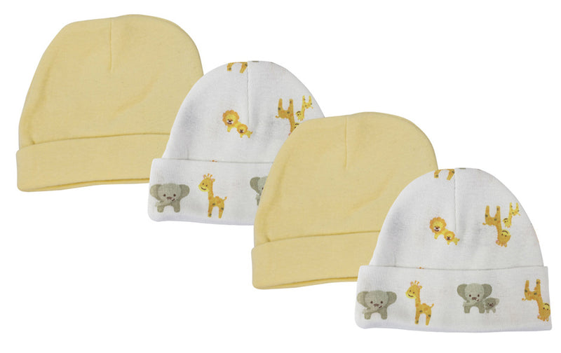 An image displaying Baby Boy, Baby Girl, Unisex Infant Caps (pack Of 4) by Bambini
