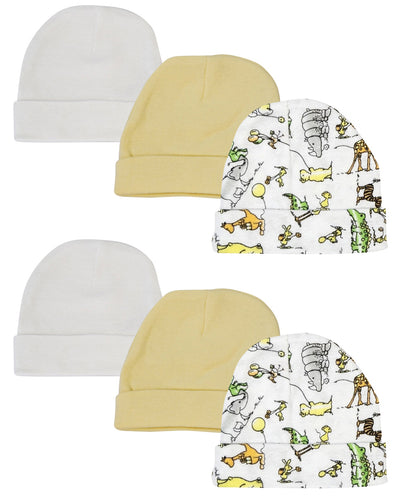 An image displaying Baby Boy, Baby Girl, Unisex Infant Caps (pack Of 6) by Bambini