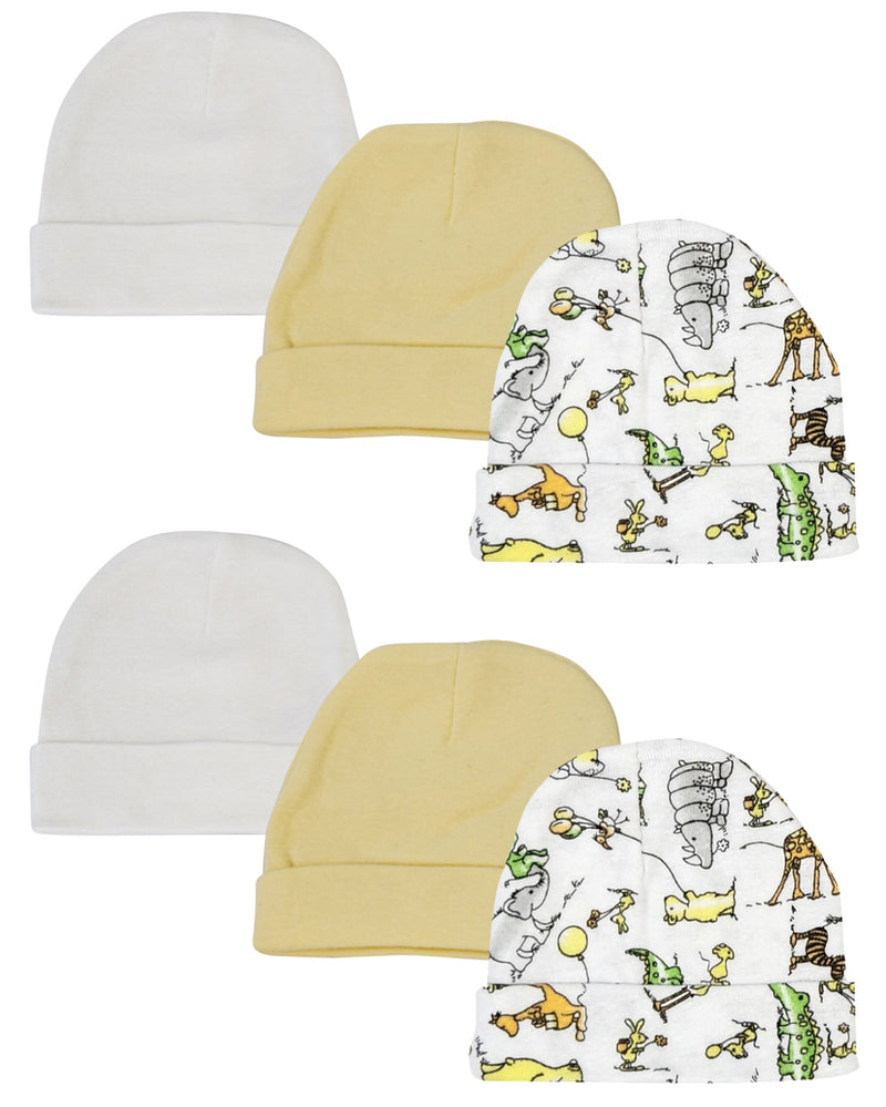 An image displaying Baby Boy, Baby Girl, Unisex Infant Caps (pack Of 6) by Bambini