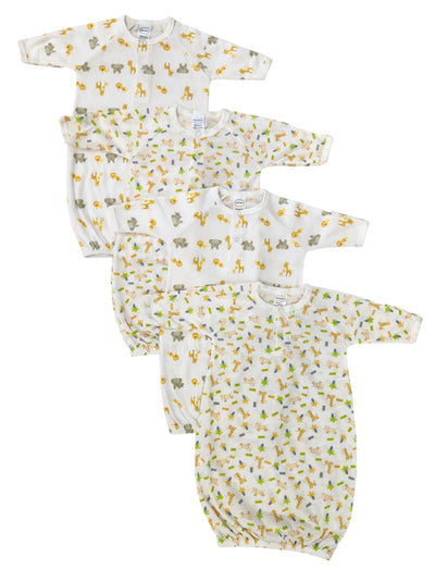 An image displaying Unisex Newborn Baby 4 Piece Gown Set by Bambini
