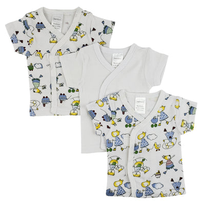 An image displaying White Side Snap Short Sleeve Shirt - 3 Pack by Bambini