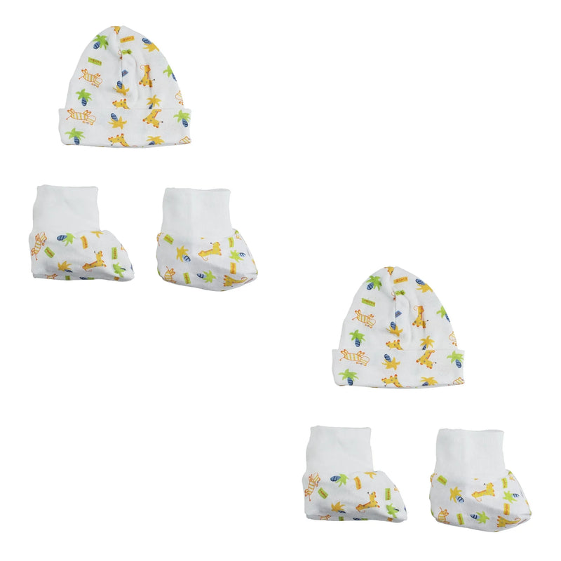 An image displaying Caps, Booties - 4 Piece Set by Bambini