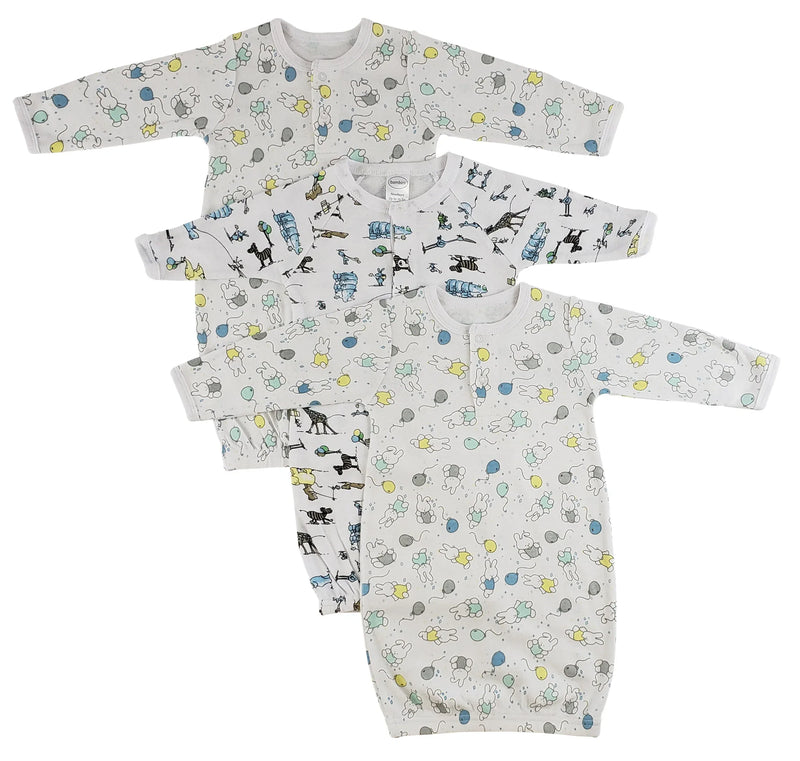 An image displaying Girls Print Infant Gowns - 3 Pack by Bambini