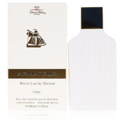 An image displaying Armateur White by Paris Bleu Eau De Toilette Spray 3.3 oz for Men by Paris Bleu
