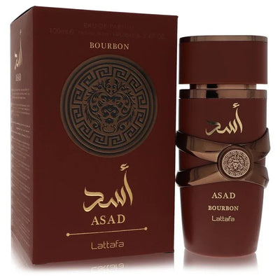 An image displaying Lattafa Asad Bourbon by Lattafa Eau De Parfum Spray 3.4 oz for Men by Lattafa