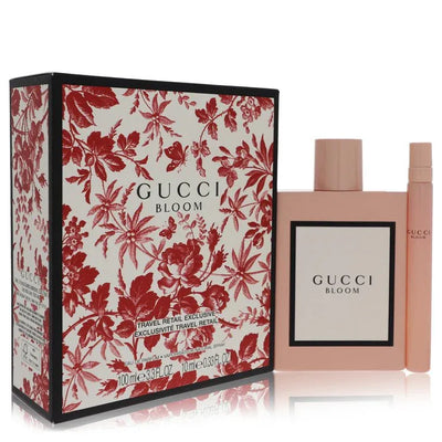 An image displaying Gucci Bloom by Gucci Eau De Parfum Spray + Free 0.33 oz EDP Pen Spray 3.3 oz for Women by Gucci