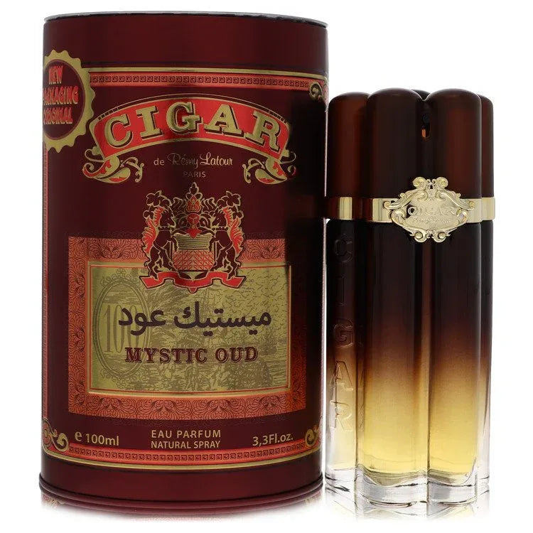 An image displaying Cigar Mystic Oud by Remy Latour Eau De Parfum Spray 3.3 oz for Men by Remy Latour