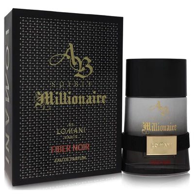 An image displaying Ab Spirit Millionaire Fiber Noir by Lomani Eau De Parfum Spray 3.3 oz for Men by Lomani