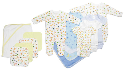 An image displaying Newborn Baby Boy 14 Piece Baby Shower Gift Set by Bambini