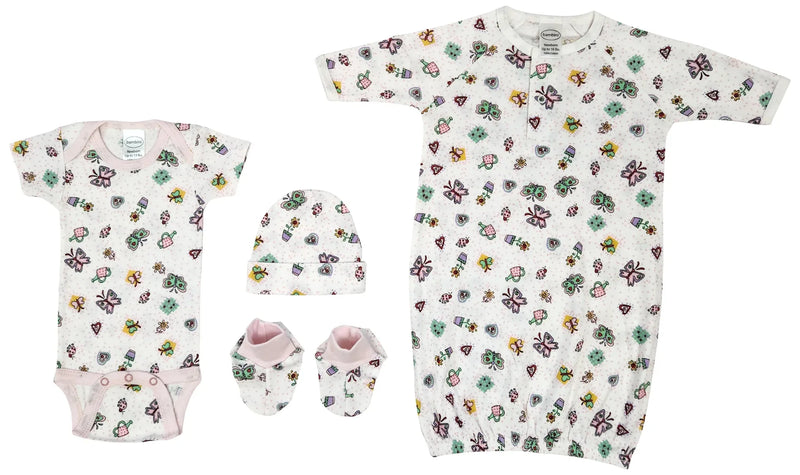 An image displaying Newborn Baby Girl 4 Piece Sets by Bambini