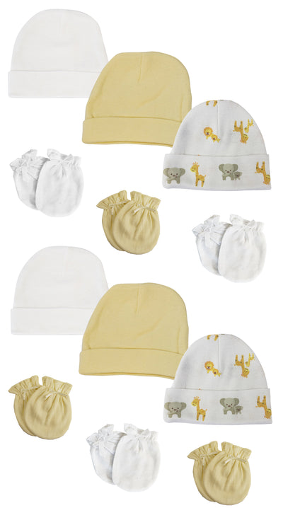 An image displaying Baby Boy, Baby Girl, Unisex Infant Caps And Mittens (pack Of 12) by Bambini