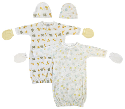 An image displaying Unisex Newborn Baby 6 Piece Gown Set by Bambini