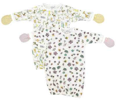 An image displaying Newborn Baby Girl 4 Piece Gown Set by Bambini