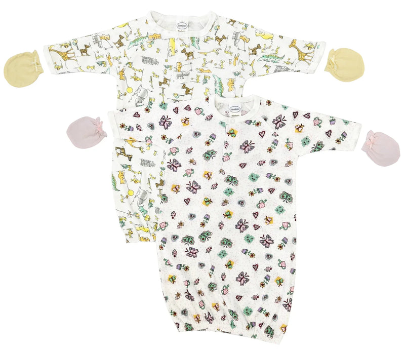 An image displaying Newborn Baby Girl 4 Piece Gown Set by Bambini