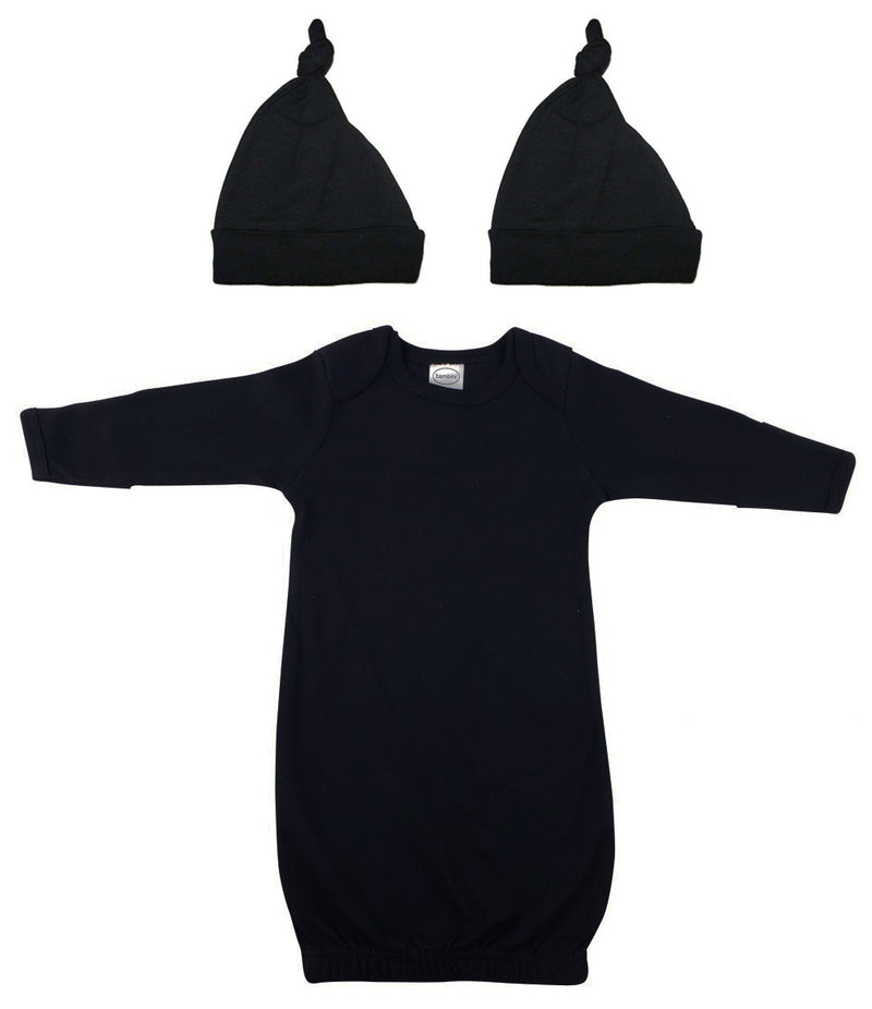 An image displaying Unisex Newborn Baby 3 Piece Gown Set by Bambini