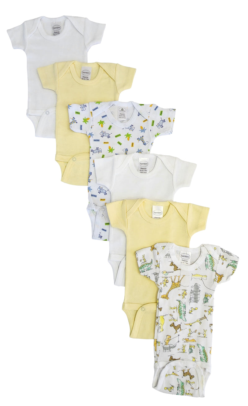 An image displaying Baby Boy, Baby Girl, Unisex Short Sleeve Onezies Variety (pack Of 6) by Bambini