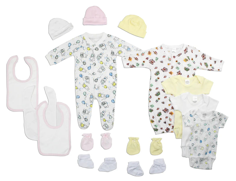 An image displaying Newborn Baby Girls 15 Piece Baby Shower Gift Set by Bambini