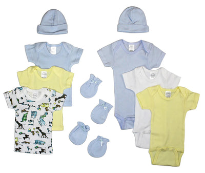 An image displaying Newborn Baby Boys 10 Piece Baby Shower Gift Set by Bambini