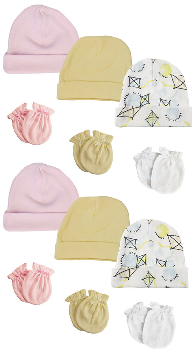 An image displaying Baby Girls Caps And Mittens (pack Of 12) by Bambini