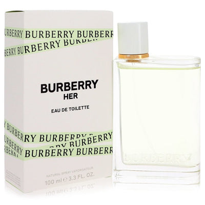 An image displaying Burberry Her by Burberry Eau De Toilette Spray 3.4 oz for Women by Burberry