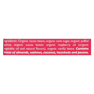 Taza Chocolate Stone Ground Organic Dark Chocolate Bar - Raspberry Crunch - Case Of 10 - 2.5 Ounce.