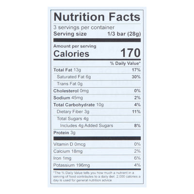 Theo Chocolate - Bar Salted Cashew 85% - Case Of 12-3 Oz