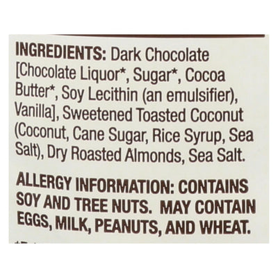 Bark Thins Snacking Chocolate - Dark Chocolate Toasted Coconut With Almonds - Case Of 12 - 4.7 Oz. - Orca Market